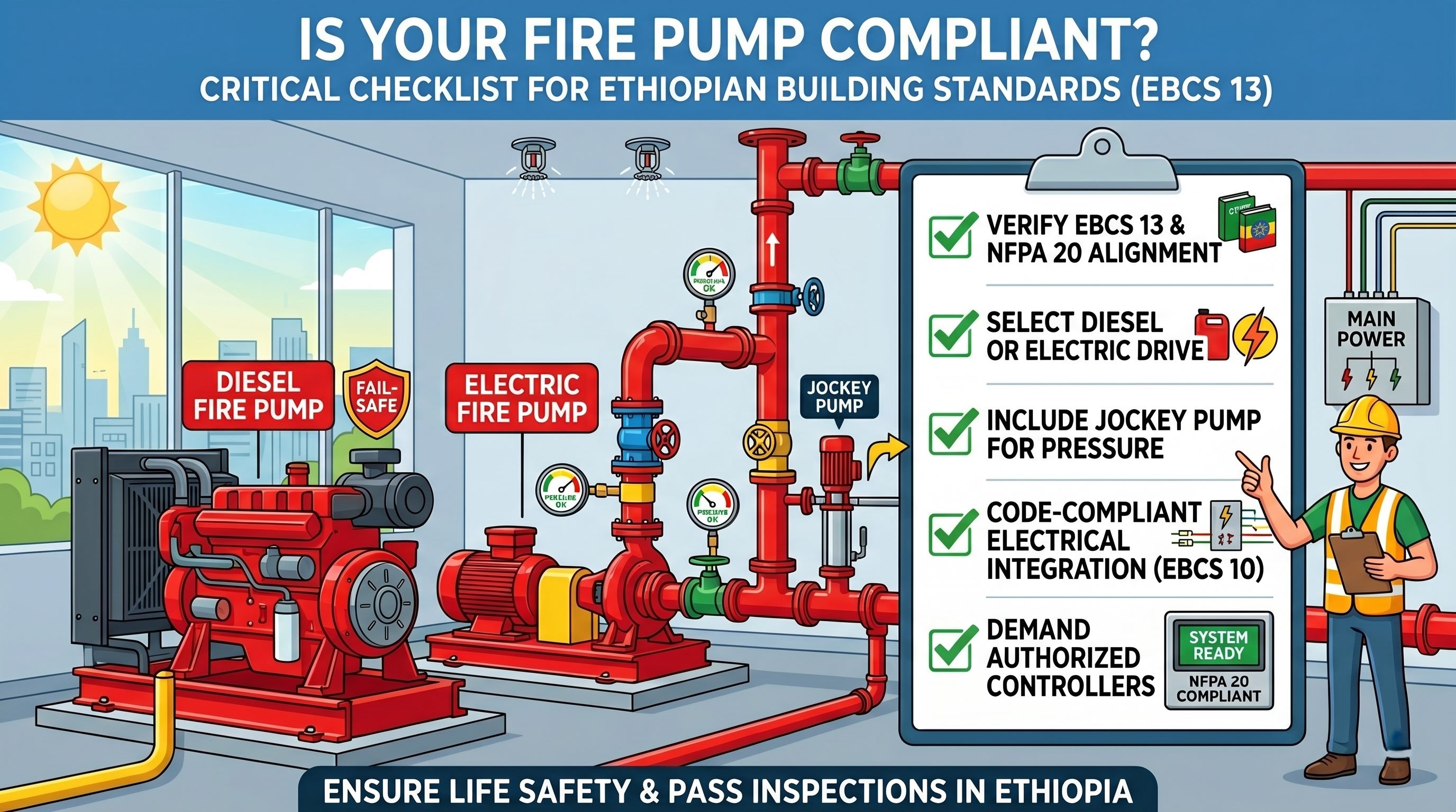 How to Ensure Your Building's Fire Pump Meets Ethiopian Building Code Standards: A Critical Checklist