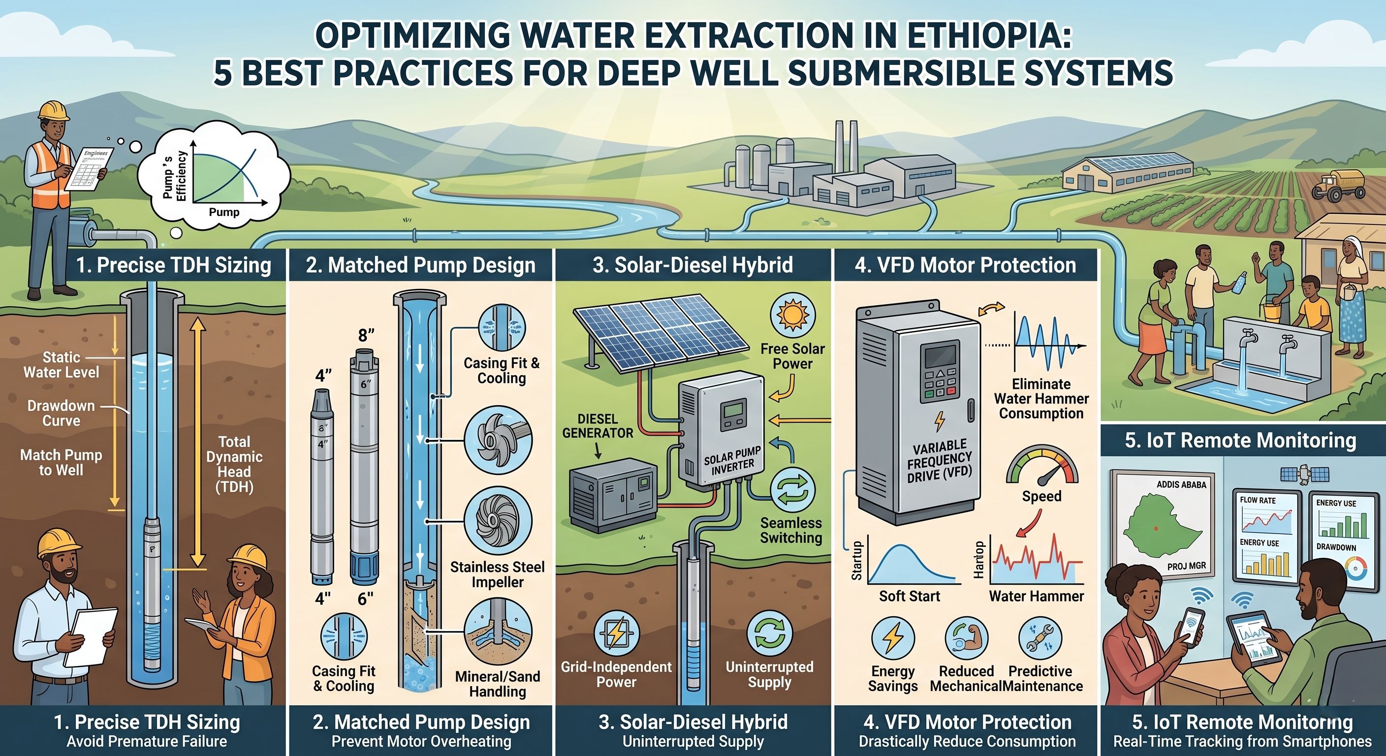 How to Optimize Water Extraction in Ethiopia: Best Practices for Deploying Deep Well Submersible Systems for Water Supply